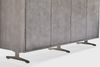 KAWOLA Sideboard GALA 4 Türen Kunstleder grau Fuß Edelstahl gebürstet 85 x 40 x 180 cm Bild 4