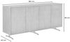 KAWOLA Sideboard GALA 4 Türen Kunstleder grau Fuß Edelstahl gebürstet 85 x 40 x 180 cm Bild 5