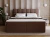 GrainGold Boxspringbett mit Bettkästen MAISON, Bett mit Kopfteil - 180x200 cm, Braun (1x Bett + 1x Topper) Bild 2