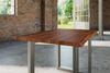 Esstisch Baumkante massiv Akazie nougat 120 x 80 cm silber LAUREN 71246849 Bild 4