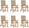 vidaXL Gartenstühle 6 Stk. Klappbar Massivholz Akazie und Textilene 3279245 Bild 2