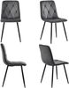 Essgruppe 5-teilig mit Marmoroptik Tisch 117×68 cm & 4 schwarz Leinenstühlen,Esszimmer-Set für Küche und Wohnzimmer Bild 4