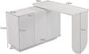 Flieks Drehschreibtisch 110x100x72.5cm, L-förmiger Eckschreibtisch mit 360° Schwenkfunktion, 3 Türen, Soft-Close, Bürotisch & Frisiertisch, Weiß Bild 5