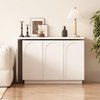 Flieks Drehschreibtisch 110x100x72.5cm, L-förmiger Eckschreibtisch mit 360° Schwenkfunktion, 3 Türen, Soft-Close, Bürotisch & Frisiertisch, Weiß Bild 3
