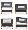 Cangaroo Babybett, Beistellbett Adoro, verstellbar, Matratze, Moskitonetz, Räder schwarz Bild 5