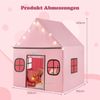 Spielhaus Kinder Indoor Kinderzelt mit Sternlichter & Gepolsterte Matte Rosa + Schwarz Bild 2