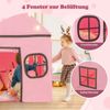 Spielhaus Kinder Indoor Kinderzelt mit Sternlichter & Gepolsterte Matte Rosa + Schwarz Bild 3
