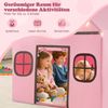Spielhaus Kinder Indoor Kinderzelt mit Sternlichter & Gepolsterte Matte Rosa + Schwarz Bild 4