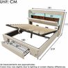 Polsterbett 180×200 cm mit hydraulischem Bettkasten, LED, USB/USB-C und Stauraum-Kopfteil, Beige, ohne Matratze Bild 5