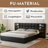 STILVORA Polsterbett 180x200 Bettgestelle Stauraumbett mit USB port und Lampe,Doppelbett (Hydraulikbett mit Stauraum,Holzlattenunterstützung, 1-tlg, 180 x 200 cm, mit Matratze), mit USB-Anschluss, Wireless Charging, Beleuchtete Lampe Bild 3