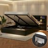 STILVORA Polsterbett 180x200 Bettgestelle Stauraumbett mit USB port und Lampe,Doppelbett (Hydraulikbett mit Stauraum,Holzlattenunterstützung, 1-tlg, 180 x 200 cm, mit Matratze), mit USB-Anschluss, Wireless Charging, Beleuchtete Lampe Bild 4