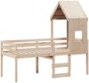 vidaXL Hochbett mit Dach 90x200 cm Massivholz Kiefer 3282013 Bild 3