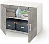 Dmora Mehrzweckschrank mit 2 Türen Serafinito, linearer Schrank mit 2 Flügeltüren mit Regal, Eingangsschrank, modernes Schuhregal, 100 % Made in Italy, 90 x 45 x 66 cm, Zement und Weiß Bild 4