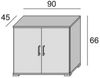 Dmora Mehrzweckschrank mit 2 Türen Serafinito, linearer Schrank mit 2 Flügeltüren mit Regal, Eingangsschrank, modernes Schuhregal, 100 % Made in Italy, 90 x 45 x 66 cm, Zement und Weiß Bild 3