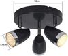 ZMH Moderner 3-flammiger LED Deckenstrahler 4W schwarz 3000K 350° verstellbar Bild 3