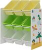 Kinderregal Muxía mit 9 Ablagekisten Dinosaurier Motiv Grün / Gelb [en. casa] Bild 2