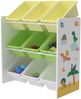 Kinderregal Muxía mit 9 Ablagekisten Dinosaurier Motiv Grün / Gelb [en. casa] Bild 2