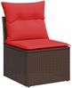 vidaXL 5-teiliges Gartensofa-Set mit Kissen, braun, Polyrattan 3221373 Bild 4