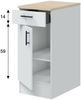 Dmora Schrank 1 Tür mit Schublade Orvia, Mischaufbewahrungsmodul, Küchenschrank mit Tür und Schublade, Multifunktionsmodul, 40x60 h90 cm, Weiß und Eiche Bild 5