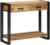 vidaXL Konsolentisch mit Regal Braun 90 x 33 x 75 cm Massivholz Mango 4102736 Bild 2