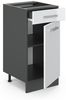 Küchenunterschrank R-Line Weiß Hochglanz 40 cm , AP Anthrazit Vicco Bild 4