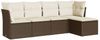 vidaXL 5-tlg. Garten-Sofagarnitur mit Kissen Braun Poly Rattan 3249402 Bild 2