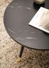 FINEBUY Couchtisch FB58932 (Sofatisch Rund Marmor Optik Schwarz, 60x60x41 cm), Wohnzimmertisch Kaffeetisch mit Metall-Gestell Bild 4