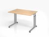 Schreibtisch C-Fuß 120x80 cm Eiche/Silber Bild 2