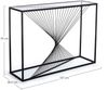 Konsole Laspiri aus Metall und Glas, modern, schwarz, 107 cm breit, mit Sicherheitsglas Bild 5