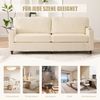 Zweisitzer-Sofa, Chenille mit USB-Anschluss, LED & Getränkehaltern, 203x77,5x86 cm, Beige Bild 4