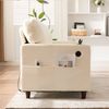 Zweisitzer-Sofa, Chenille mit USB-Anschluss, LED & Getränkehaltern, 203x77,5x86 cm, Beige Bild 2