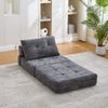 Schlafsofa, Chenille klappbar mit Kissen & Rückenlehne, Grau Bild 2