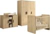 SAM Artikel-Set 4-tlg. best aus, Kommode inkl. Wickelaufsatz, Baby-Bett, Kleiderschrank 3-trg, Ausf. Eiche Melamin Dekor Bild 2