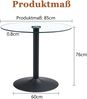 Bartisch H 76 x T 85 x B 85 cm mit gehärteter Glasplatte, schwarzem Metallgestell, modern und pflegeleicht Bild 4