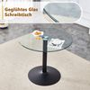 Bartisch H 76 x T 85 x B 85 cm mit gehärteter Glasplatte, schwarzem Metallgestell, modern und pflegeleicht Bild 5