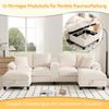 Merax Geräumiges 4-Sitzer-Sofa in U-Form mit Stauraum, übergroßem Cordstoff und Kissen, Getränkehaltern aus Edelstahl und zwei USB-Anschlüssen, beige Bild 5