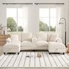 Merax Geräumiges 4-Sitzer-Sofa in U-Form mit Stauraum, übergroßem Cordstoff und Kissen, Getränkehaltern aus Edelstahl und zwei USB-Anschlüssen, beige Bild 2