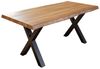 SAM® Baumkantentisch Larne, Akazie Massivholz naturfarben 50mm natürliche Baumkante X Gestell Bild 3