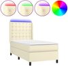 vidaXL Polsterbett mit Matratze & LED Creme 90x190 cm Kunstleder [3139357] Bild 2