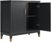 Kommode >Bendik< 2 Türen, 1 Boden, in Schwarz, MDF - 84x84x40cm (BxHxT) Bild 2
