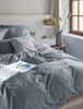 Irisette Mako-Satin uni Bettwäsche Set uni Paris 8000 blau 155 x 220 cm + 1 Kissenbezug 80x80 cm Bild 3