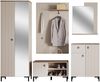 Home affaire Garderoben-Set Luminara, (Komplett-Set, 5-St), Komplettset: Schrank mit Spiegel, Sitzbank, Paneel, Kommode & Spiegel Bild 4