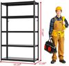 Schwerlastregal, 5 Ebenen, 650 kg Tragkraft, höhenverstellbares Industrieregal für Garage, Keller & Werkstatt, Metall, Schwarz, 198×120×45.7 cm Bild 4