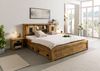 Bett mit Schublade Mango 140x200 natur lackiert RAILWAY #170 Bild 3