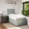 vidaXL Boxspringbett mit Matratze Hellgrau 90x200 cm Samt 3293116 Bild 3