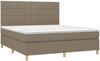 vidaXL Boxspringbett mit Matratze Taupe 180x200 cm Stoff 3142357 Bild 3