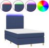 vidaXL Boxspringbett mit Matratze & LED Blau 120x200 cm Stoff, Härtegrad: H2 [3135587] Bild 2