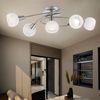 LED Deckenleuchte, 5 Flammig, Glas weiß, Nickel matt, L 62,4 Bild 5