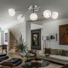 LED Deckenleuchte, 5 Flammig, Glas weiß, Nickel matt, L 62,4 Bild 2