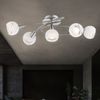 LED Deckenleuchte, 5 Flammig, Glas weiß, Nickel matt, L 62,4 Bild 3